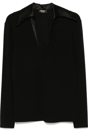 MUGLER Spiky-satin-collar polo shirt