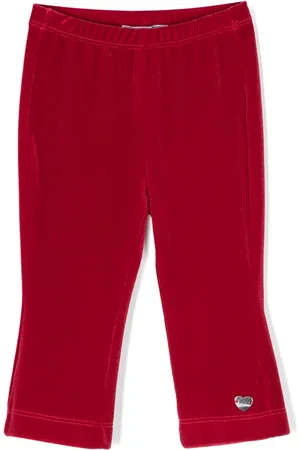 MONNALISA Heart-charm velvet leggings