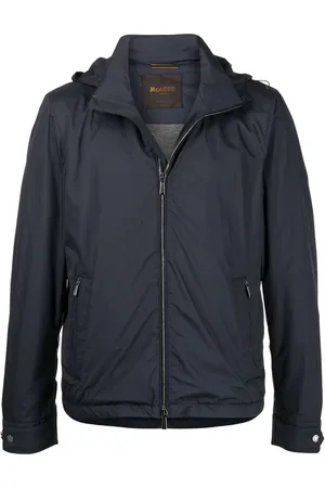 MOORER Hooded zip-front jacket