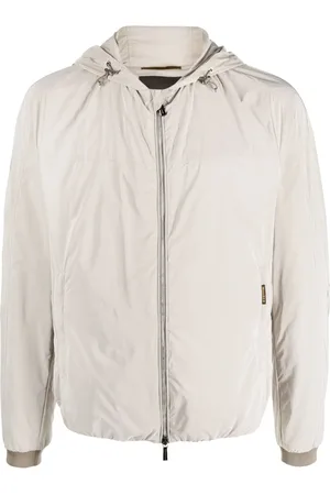 MOORER Logo-tag zip-up jacket