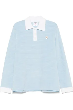 Casablanca Velour striped polo shirt