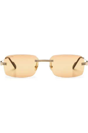 Cartier Logo-plaque rectangle-frame sunglasses
