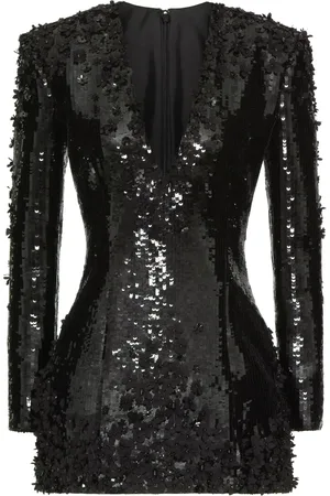 VALENTINO GARAVANI Sequin-embellished v-neck dress