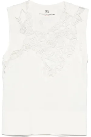 ERMANNO SCERVINO Floral-embroidered tank top