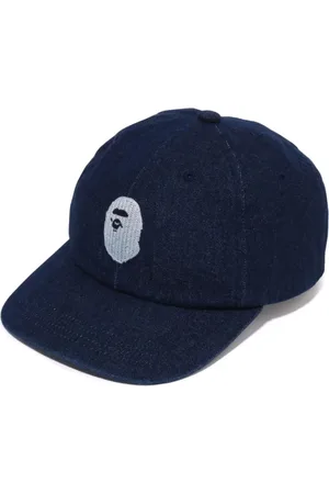 A Bathing Ape Logo-charm denim cap set