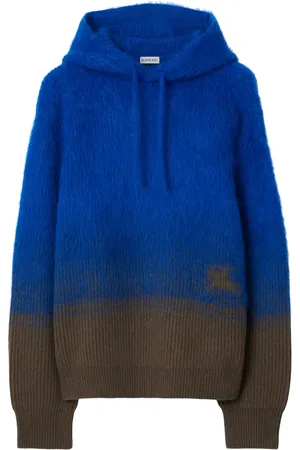 Burberry Two-tone logo-knit hoodie