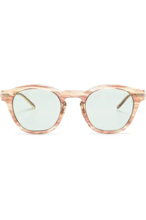 Oliver Peoples Len marbled round-frame sunglasses