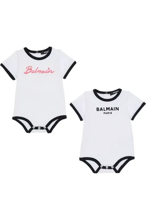 Balmain Logo-print cotton babygrow set