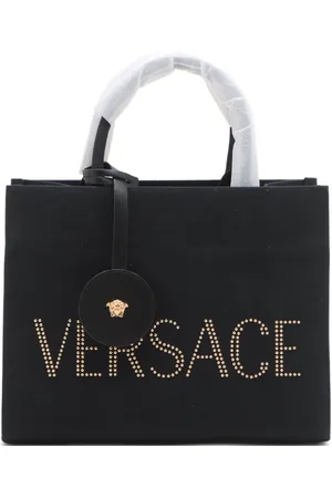 VERSACE 2020-2024 Logo Canvas Two-Way tote bag