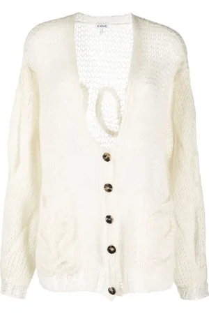 Loewe Bishop-sleeved open-knit cardigan