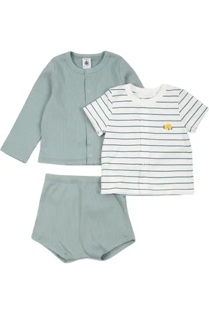 Petit Bateau Ribbed-knit shorts set