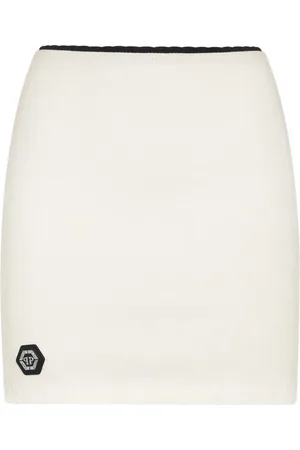 Philipp Plein Ribbed cotton skirt