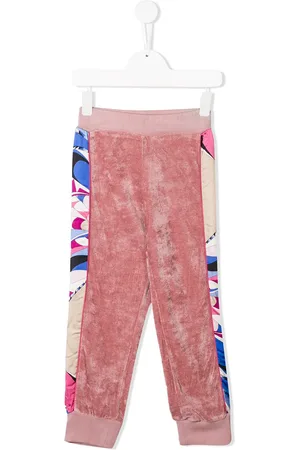 PUCCI Junior Side print velvet track pants