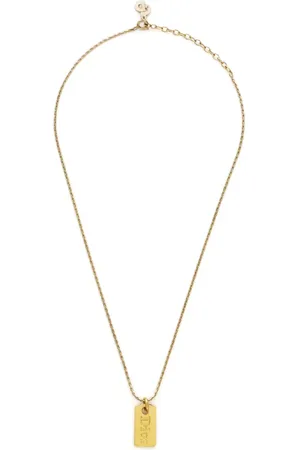 Dior 1990-2000s logo plate necklace