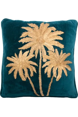 Les-Ottomans X Browns Embroidered Palms velvet cushion (50cm x 50cm)