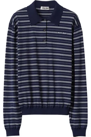Miu Miu Logo-print striped polo top