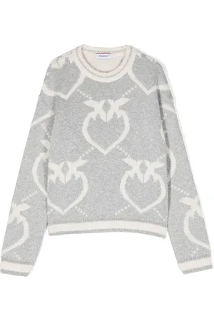 Pinko Intarsia-knit logo crew-neck jumper