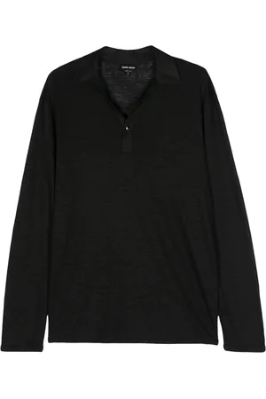 Giorgio Armani Long-sleeve linen polo shirt