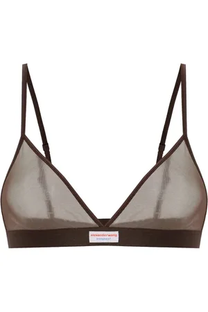 Alexander Wang Semi-sheer logo-tag bra