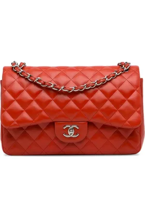 CHANEL 2014-2015 Pre-Owned Chanel Jumbo Classic Lambskin Double Flap Shoulder Bag