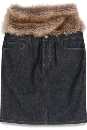 COPERNI Faux-fur hybrid midi skirt