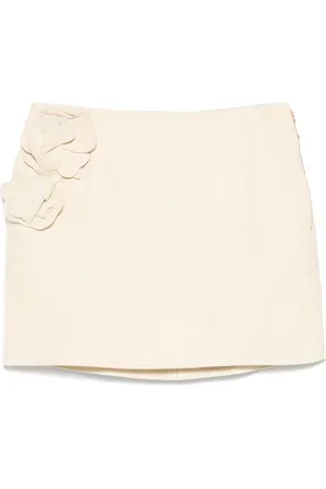 Elisabetta Franchi Flowers leather mini skirt