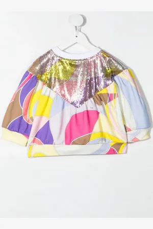 PUCCI Junior Abstract-print sequinned top