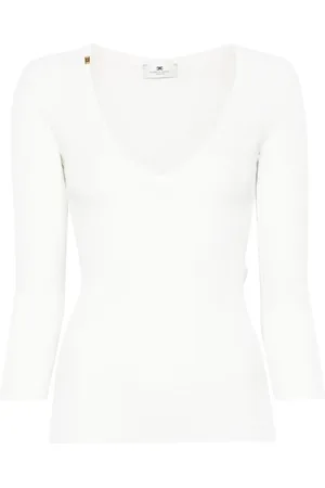 Elisabetta Franchi V-neck ribbed top