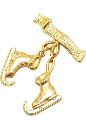 Hermès 20th Century Plated Skate Pin Brooch costume brooch