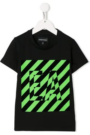 Emporio Armani Optic stripe print T-shirt