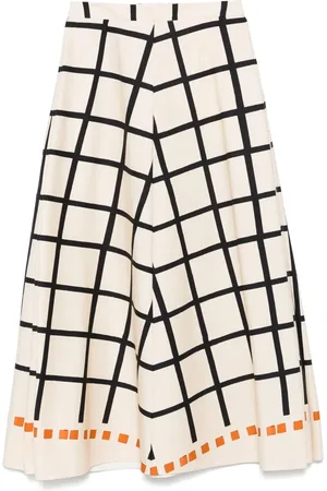 Co.go Grid-pattern maxi skirt