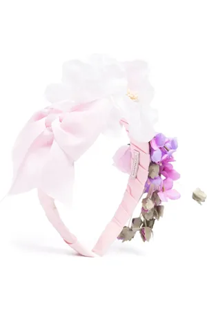 MONNALISA Floral-appliqué head band