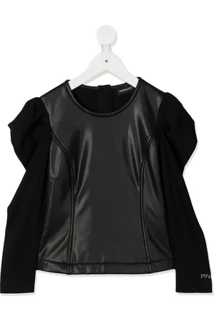 MONNALISA Faux-leather panel top