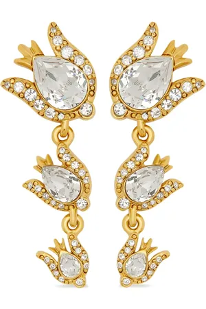 Oscar de la Renta Crystal Rose drop earrings