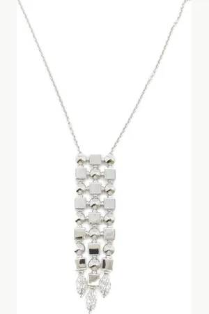 Bvlgari 2010s 18K white gold Lucia diamond necklace
