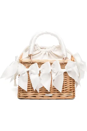 MONNALISA Wicker tote bag