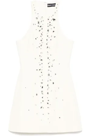 DAVID KOMA Crystal-embroidered mini dress
