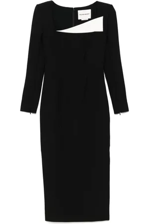 Roland Mouret Crepe long-sleeve midi dress