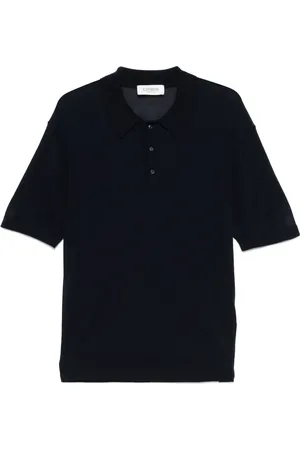 LANEUS Fine-knit polo shirt