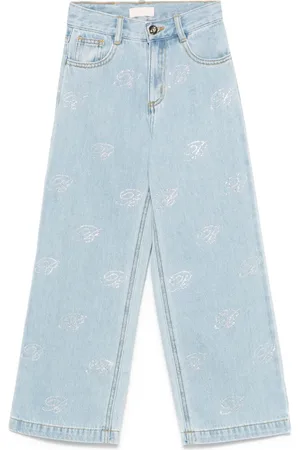 MISS BLUMARINE Logo-embellished jeans