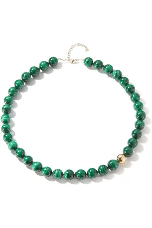 Mateo 14kt yellow gold malachite choker necklace