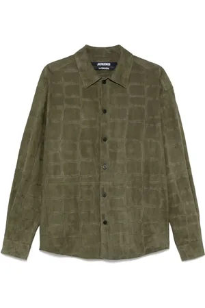 Jacquemus Croc-embossed leather shirt