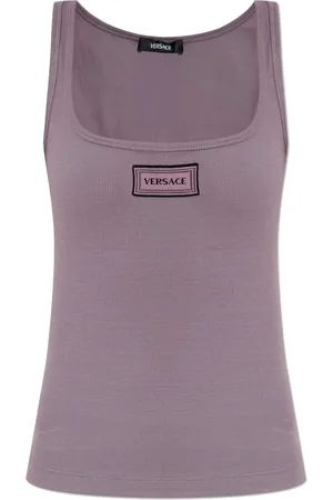 VERSACE Logo-patch tank top