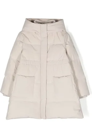MONNALISA Logo-embroidered hooded coat