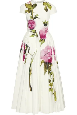 Oscar de la Renta Rose-print poplin maxi dress