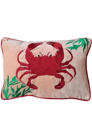 Les-Ottomans Crab embroidered cushion