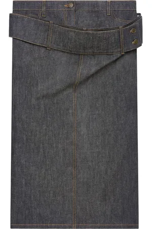 Courrèges Double-belt denim skirt