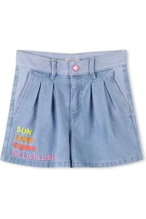 Billieblush Pleat-detail denim shorts