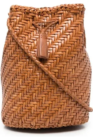Dragon Diffusion Pompom Double Jump woven bucket bag