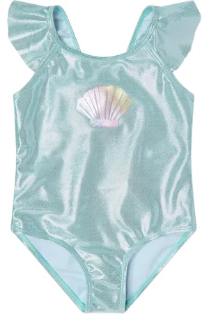 SOLISWIM KIDS Metallic shell-graphic swimsuit